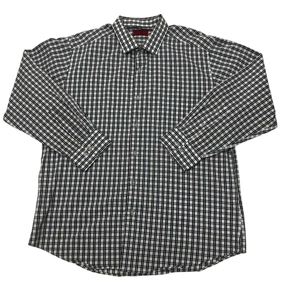 Alfani Casual Button Down Shirt Blue and White